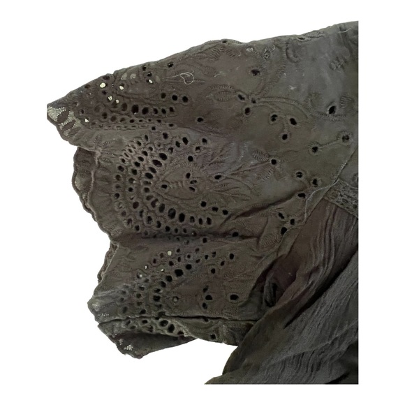 New Knox Rose top short sleeve eyelet peasant cotton black - Picture 7 of 16